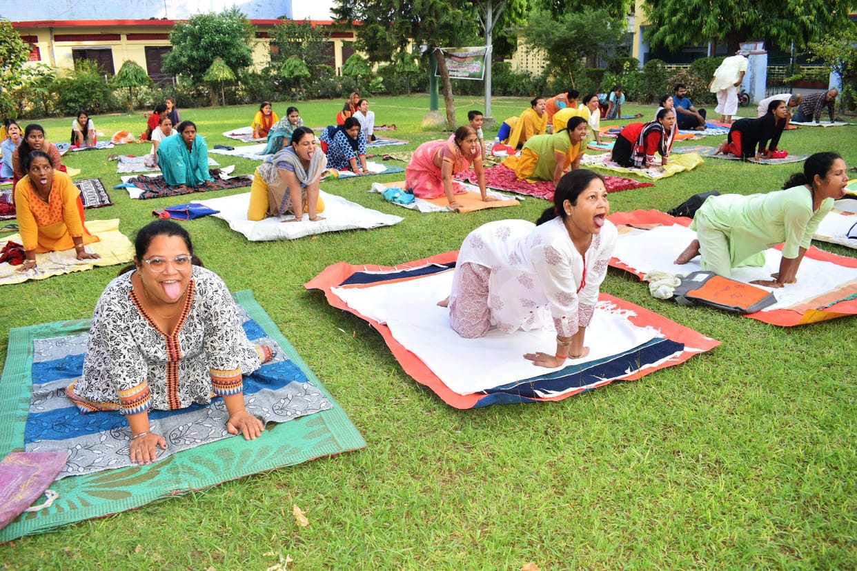 Women learned the mantra to stay healthy through yoga