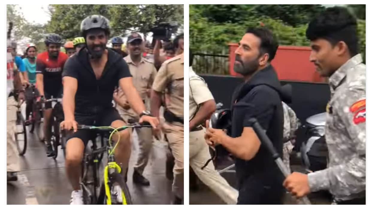 Akshay Kumar runs at Marine Drive in the early morning Mumbai Police event fans praises him