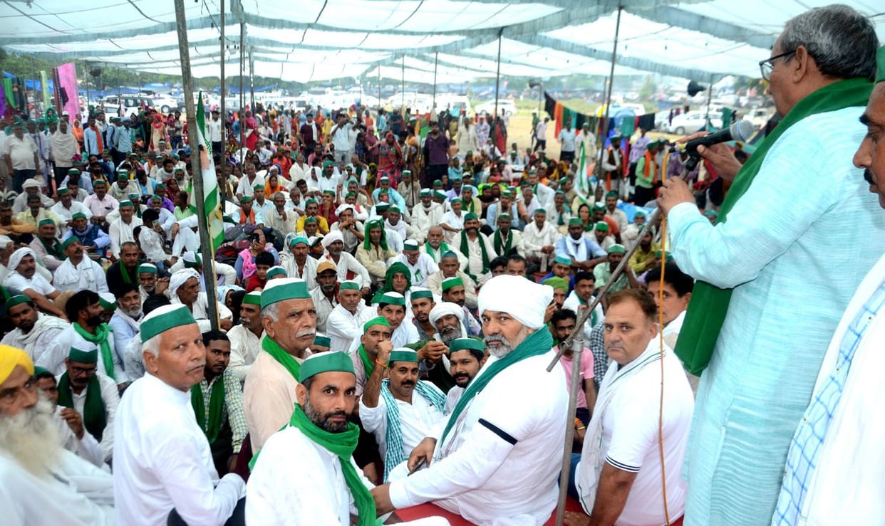 Farmers march on foot in protest against Agneepath