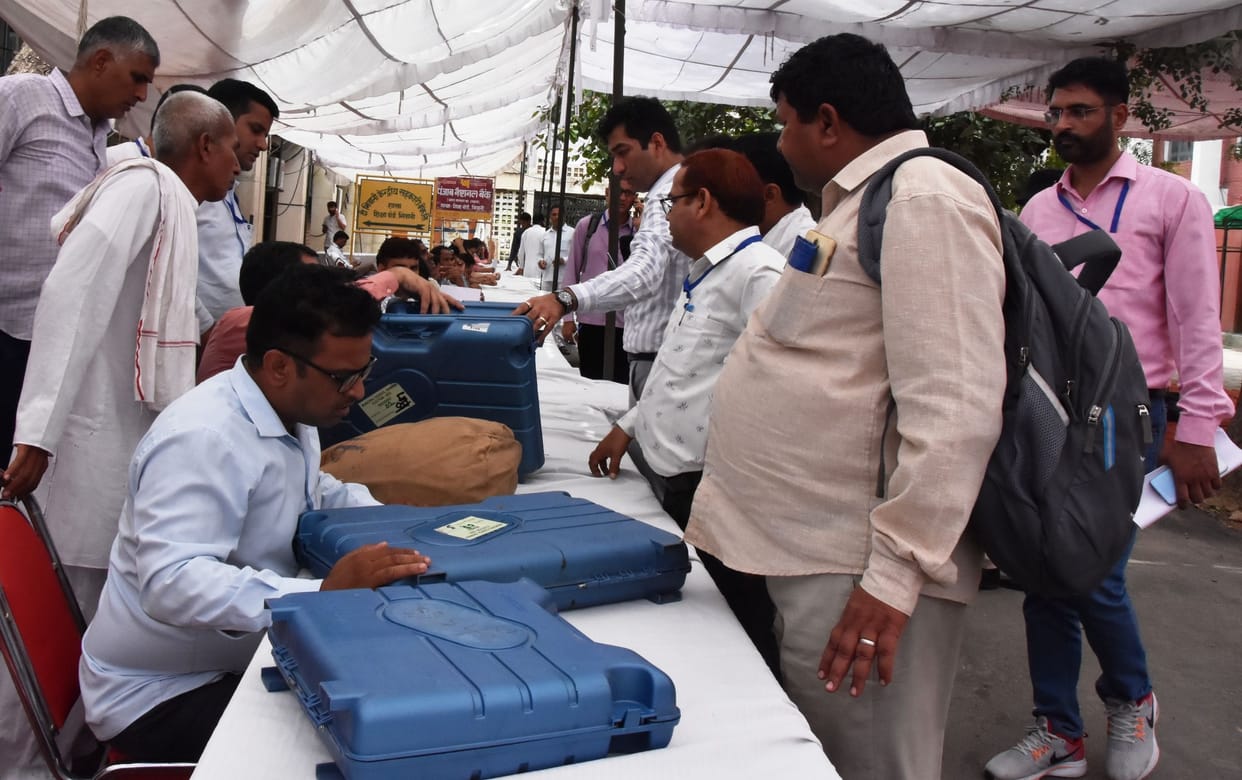 Strong room lock opened in front of the returning officer