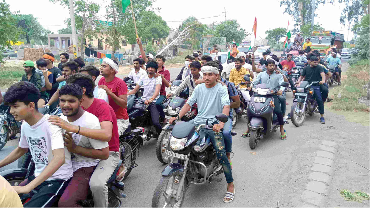 March held in Kharkhoda against Agneepath scheme and jammed in Jind