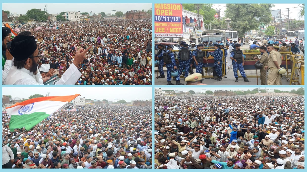 Maulana Tauqir Raza protested in Bareilly regarding arrest of Nupur Sharma