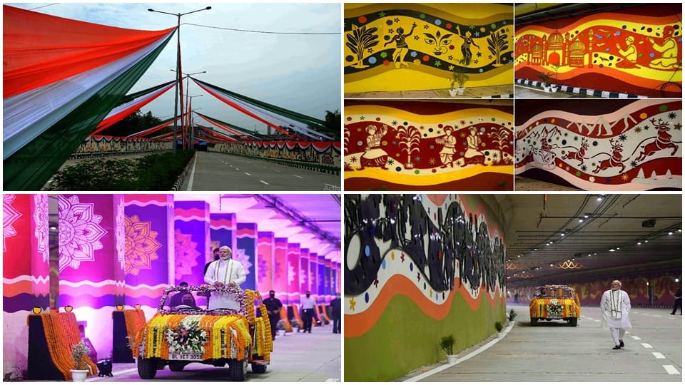 pragati maidan tunnel hi-tech in every respect world largest artefacts made on its walls