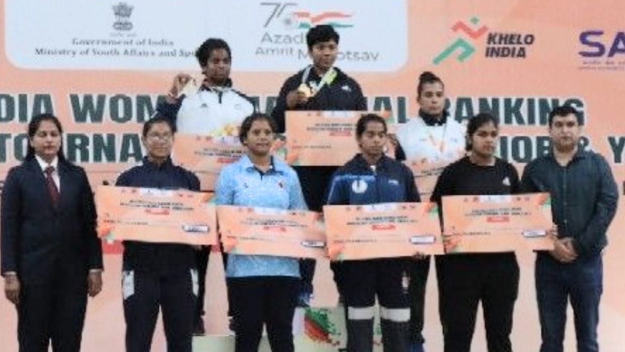 Khelo India Women Weightlifting League Haryana girl Sanjana win gold medal