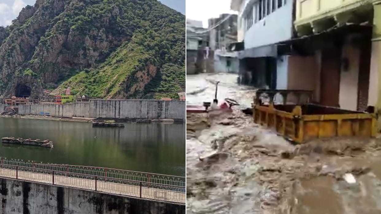 Rajasthan: Relief from rain - some disaster, tractor trolley was seen floating on the road in Tonk, farmers' faces blossomed in Jaipur