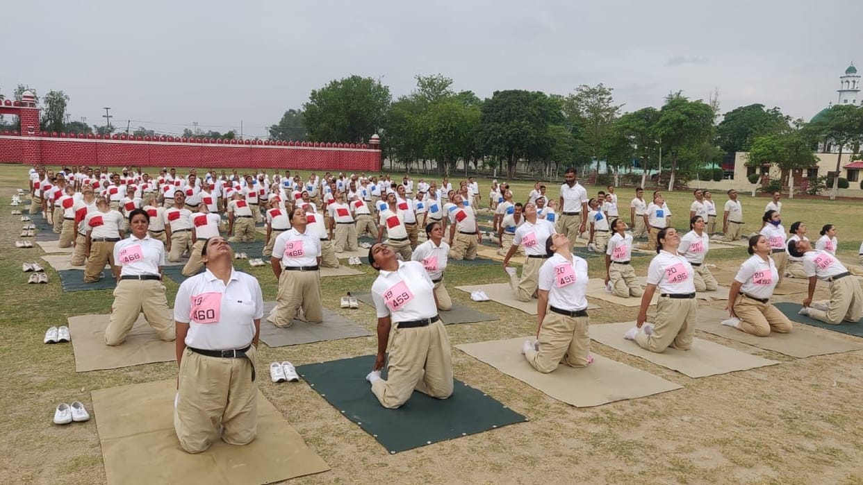 Trainees did Pranayama and Surya Namaskar