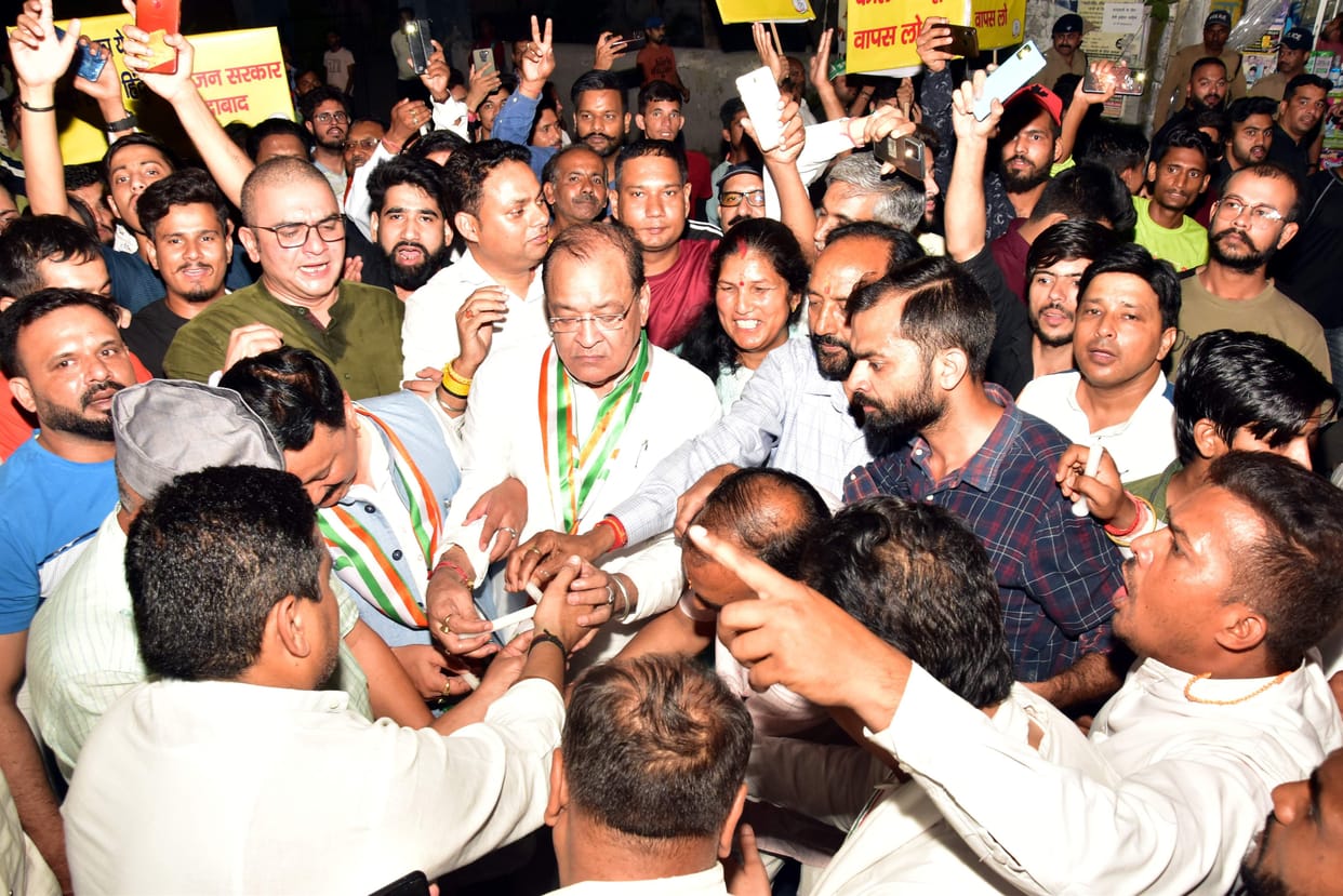 Congress candle march in lathi charge case on youth protesting against Agneepath scheme