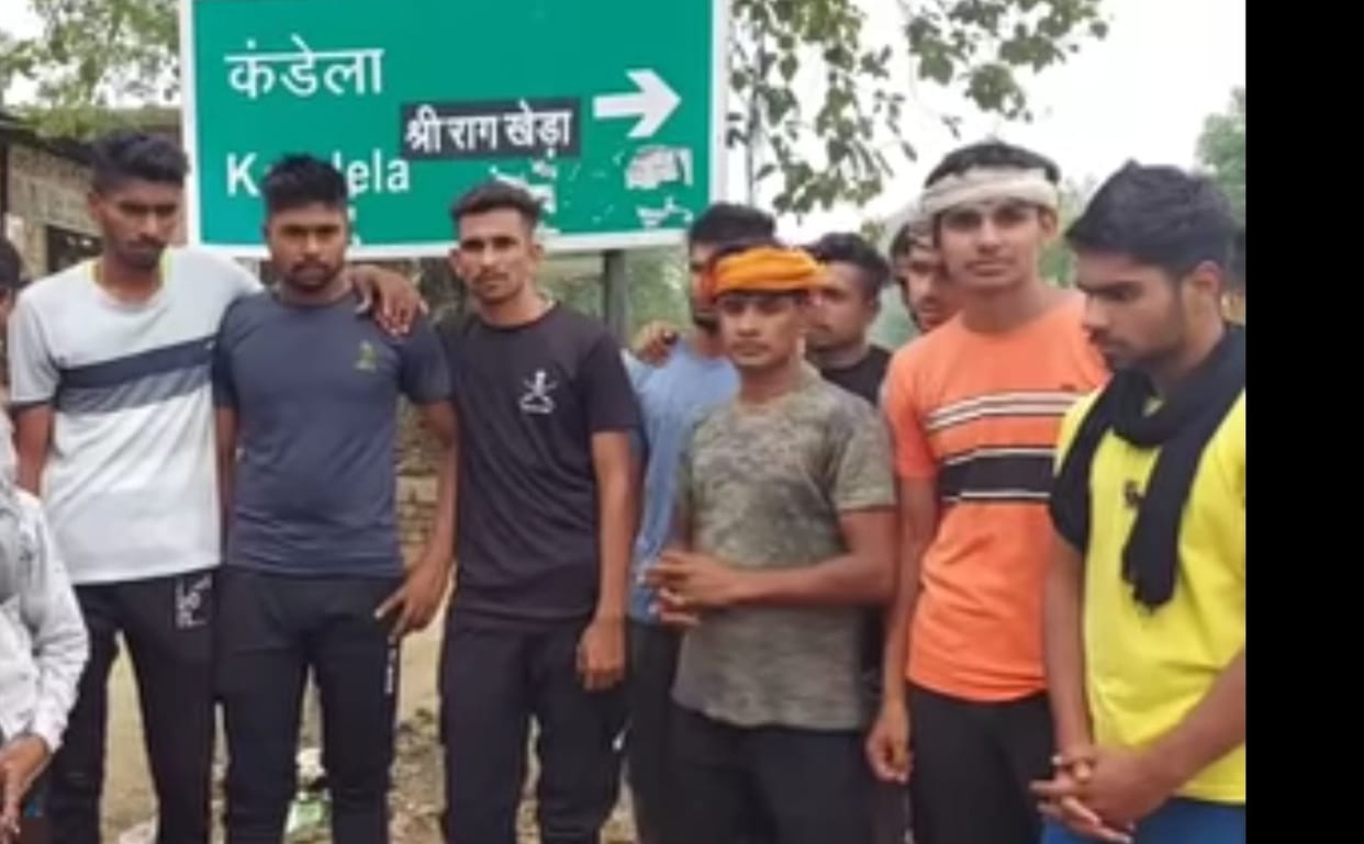 Youth blocked the Jind-Chandigarh road in protest against Agneepath