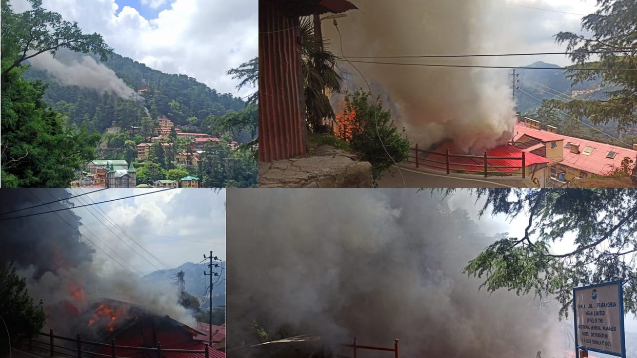 fire breaks out inelectricity board office at US club shimla himachal pradesh
