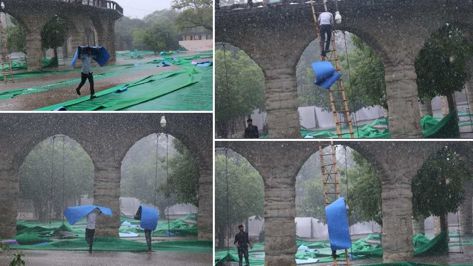 Chandigarh Weather News: Rain disturbed preparations for the program of Yoga Day 2022