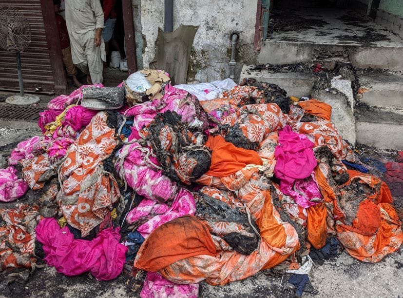 Goods burnt to ashes due to fire in tent house