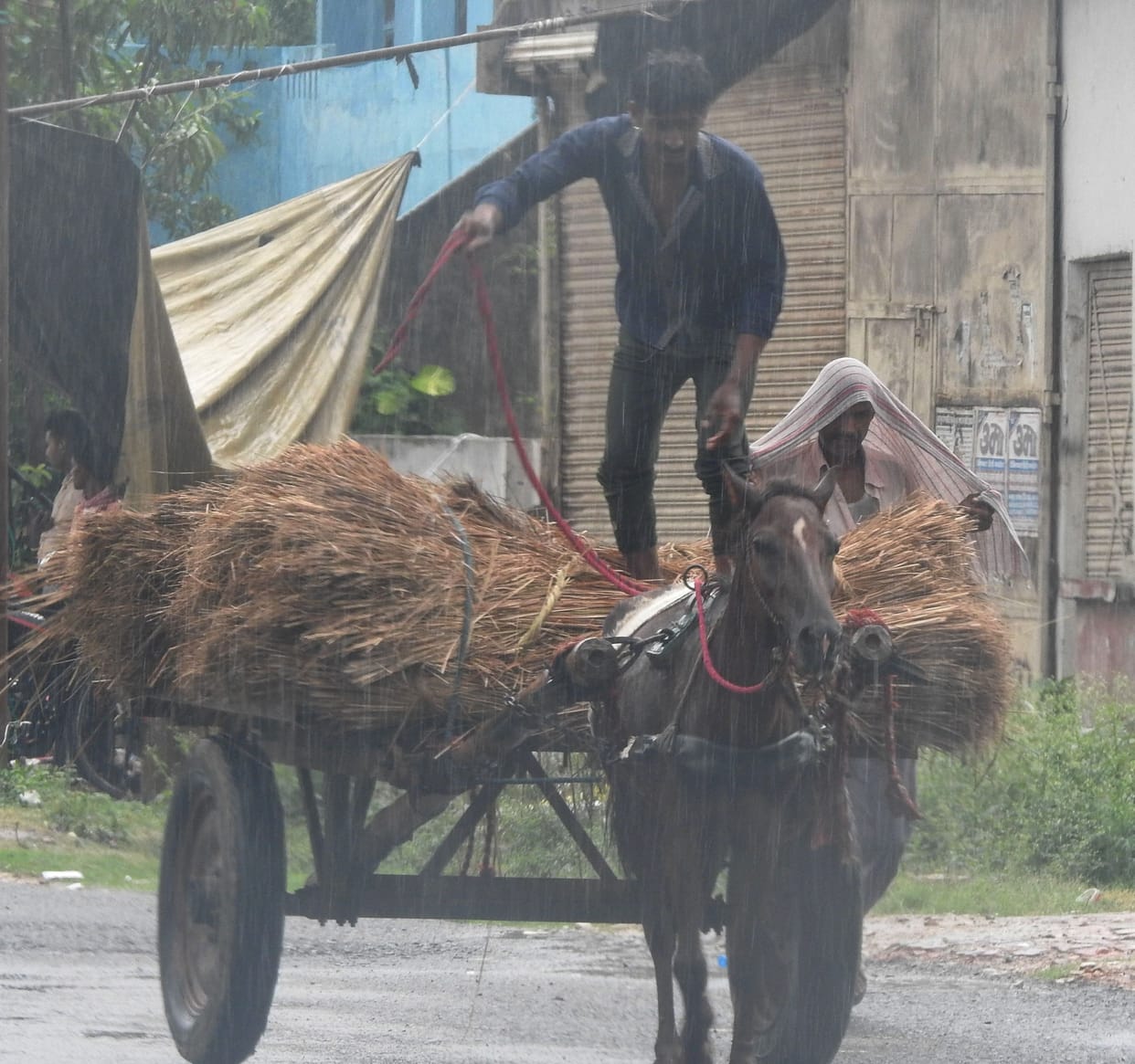 The rain gave relief to the people from the heat