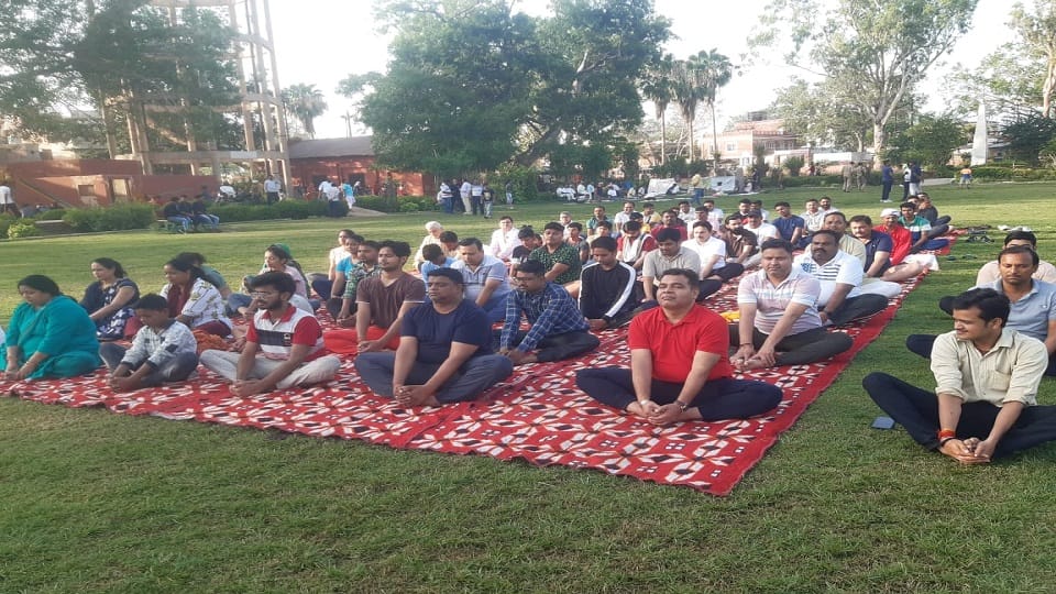 International Yoga Day 2022 Public Officials And Leaders Done Yoga panch mahal taj mahal agra news