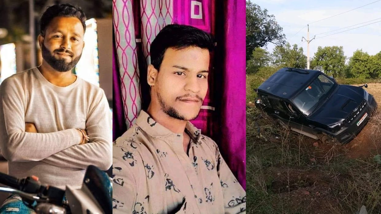 Chhatarpur Accident: Two youths going to Bageshwar Dham died in a road accident, 4 injured, speeding container collided
