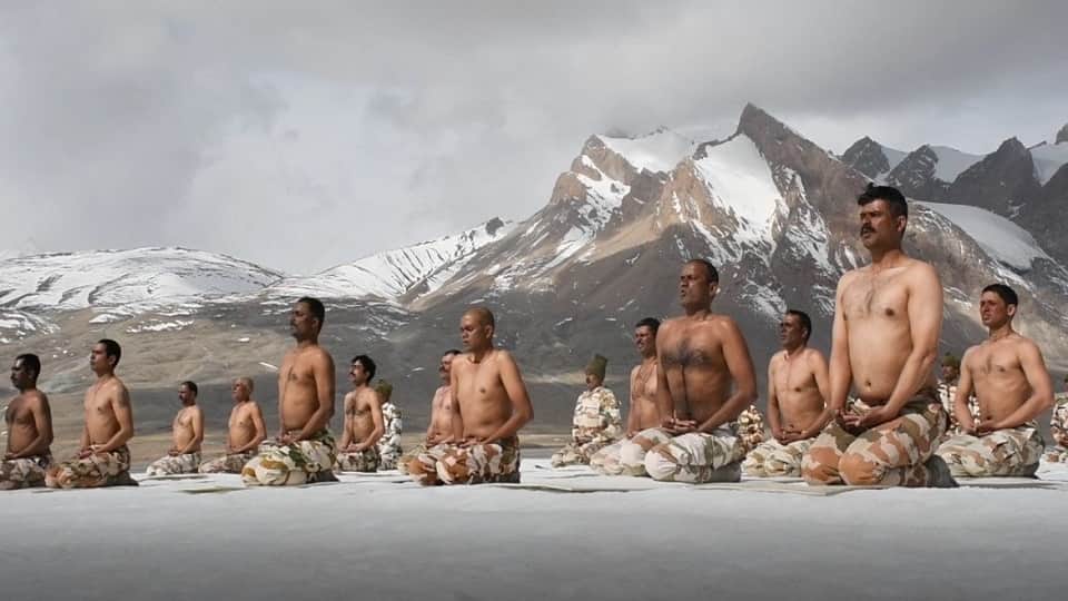 Yoga Diwas 2022, Pm Modi Yoga Photos, says, Yoga brings peace for us