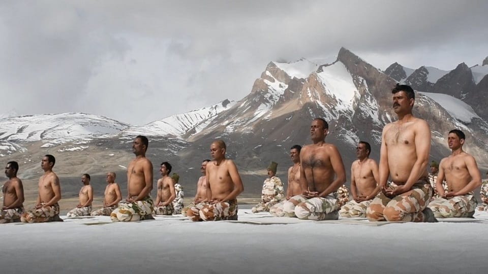 Yoga Diwas 2022, Pm Modi Yoga Photos, says, Yoga brings peace for us