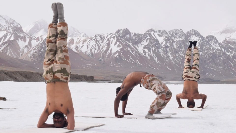 Yoga Diwas 2022, Pm Modi Yoga Photos, says, Yoga brings peace for us