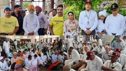 महापंचायत में पहुंचे भाकियू प्रदेशाध्यक्ष गुरनाम सिंह चढूनी। कमेटी का निर्णय सुनाते कैप्टन वेदप्रकाश बरसोला। विभिन्न खापों के प्रतिनिधि। पूर्व सैनिक।