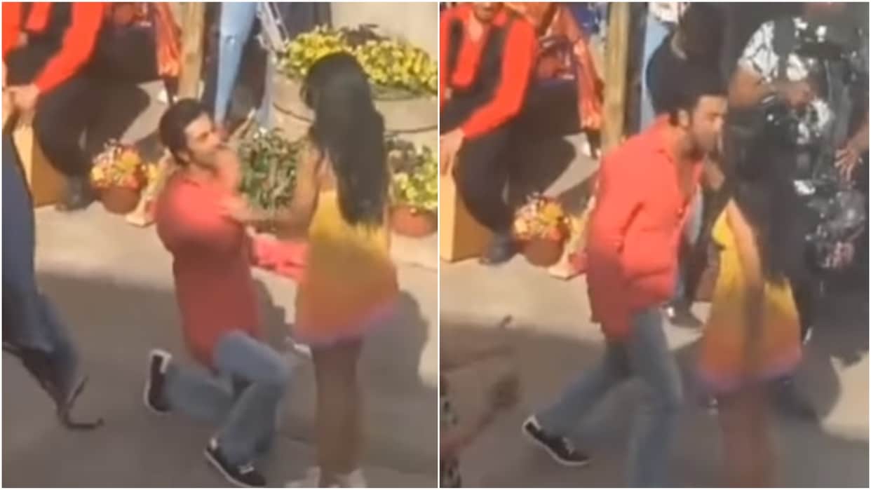 Ranbir Kapoor goes down on his knee for shraddha Kapoor in luv ranjan next film, video went viral