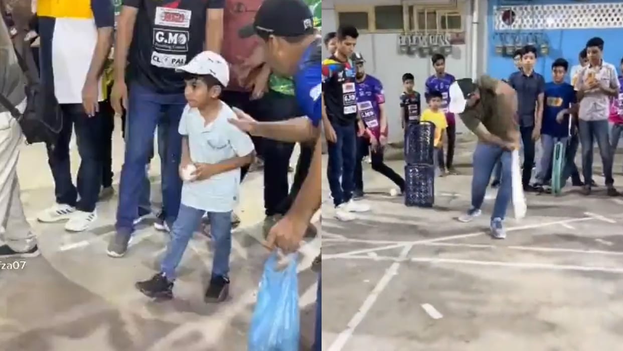 Former Pakistan Captain Sarafraz Ahmed five year old son knoks him over video went viral