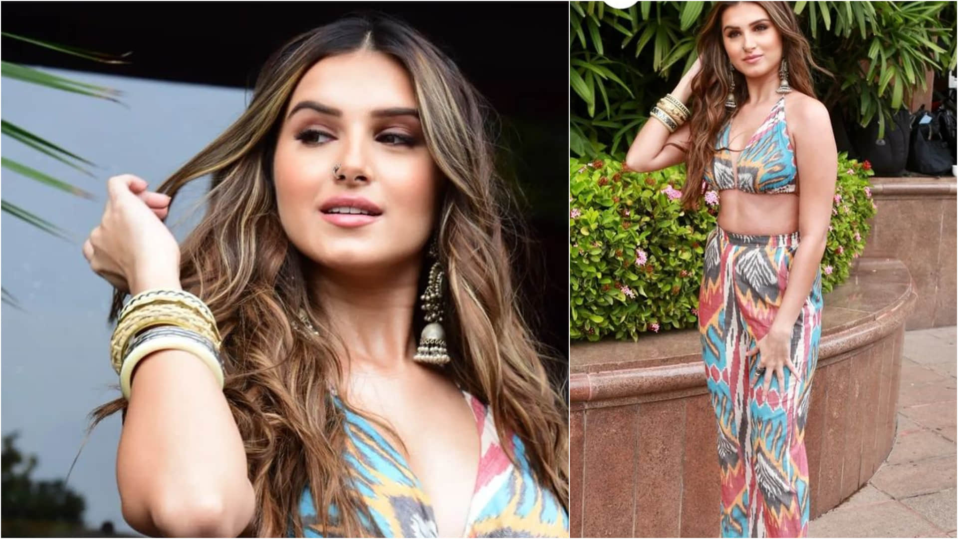 tara sutaria boho chic look in bikini top and pants for ek villain 3 promotion