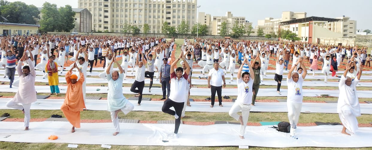 People practiced yoga from city to village
