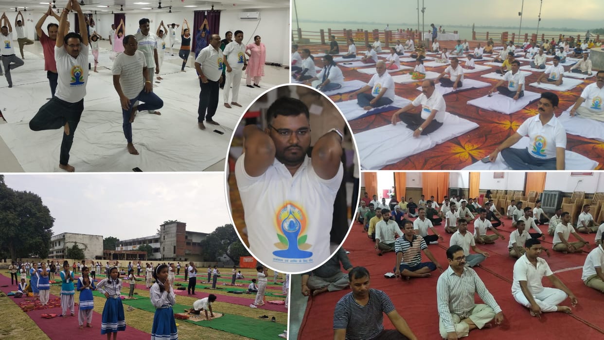 International Yoga Day 2022 Gorakhpur residents engaged in mass yoga practice