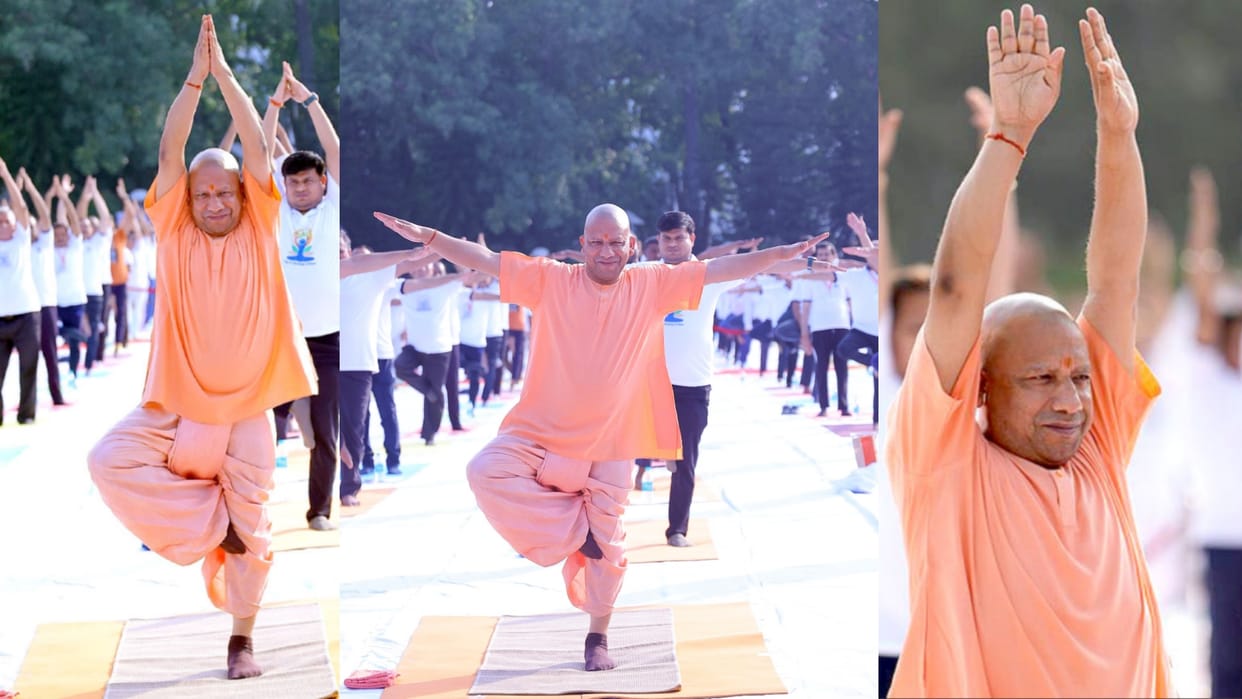 Chief Minister Yogi Adityanath performed Yoga in Rajbhawan.