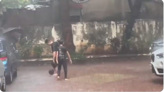 Aamir Khan video of playing football during rain with his son azad went viral on internet