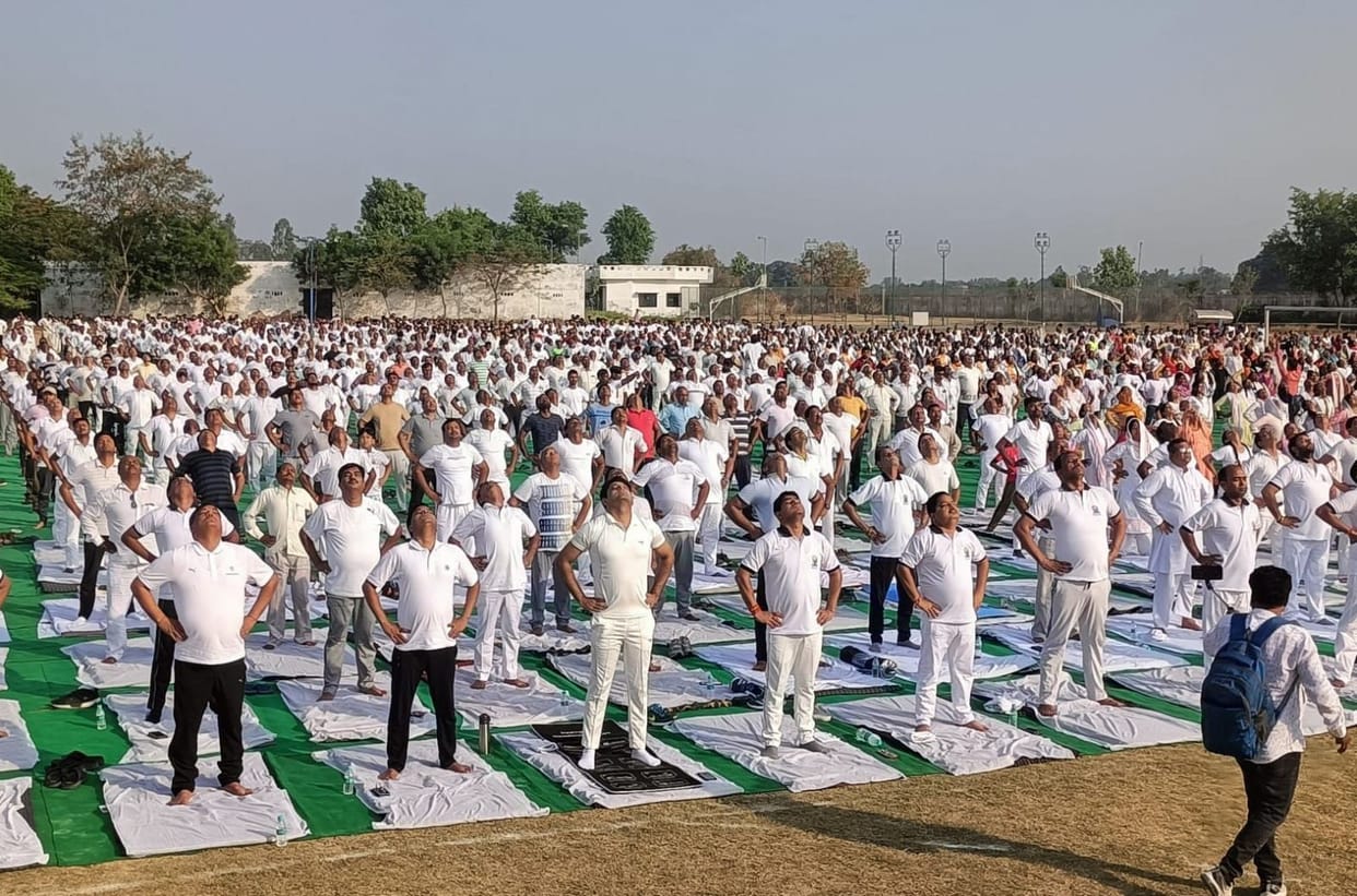 Yoga done with the cheers of Mother India