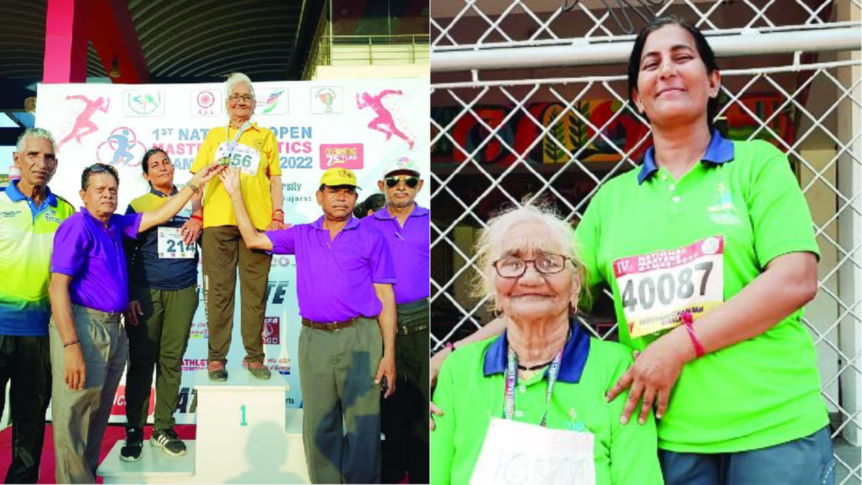 105-year-old Rambai of Charkhi Dadri made a national record in 100 meters race