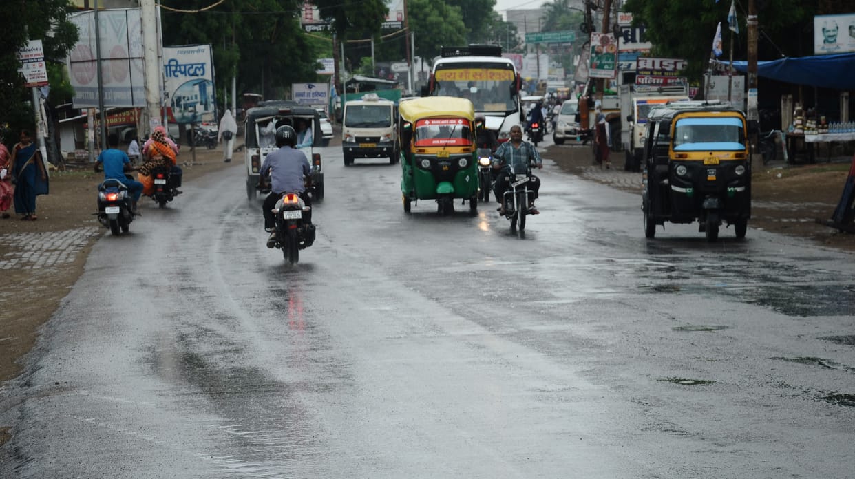 Rain in half the city, half left dry