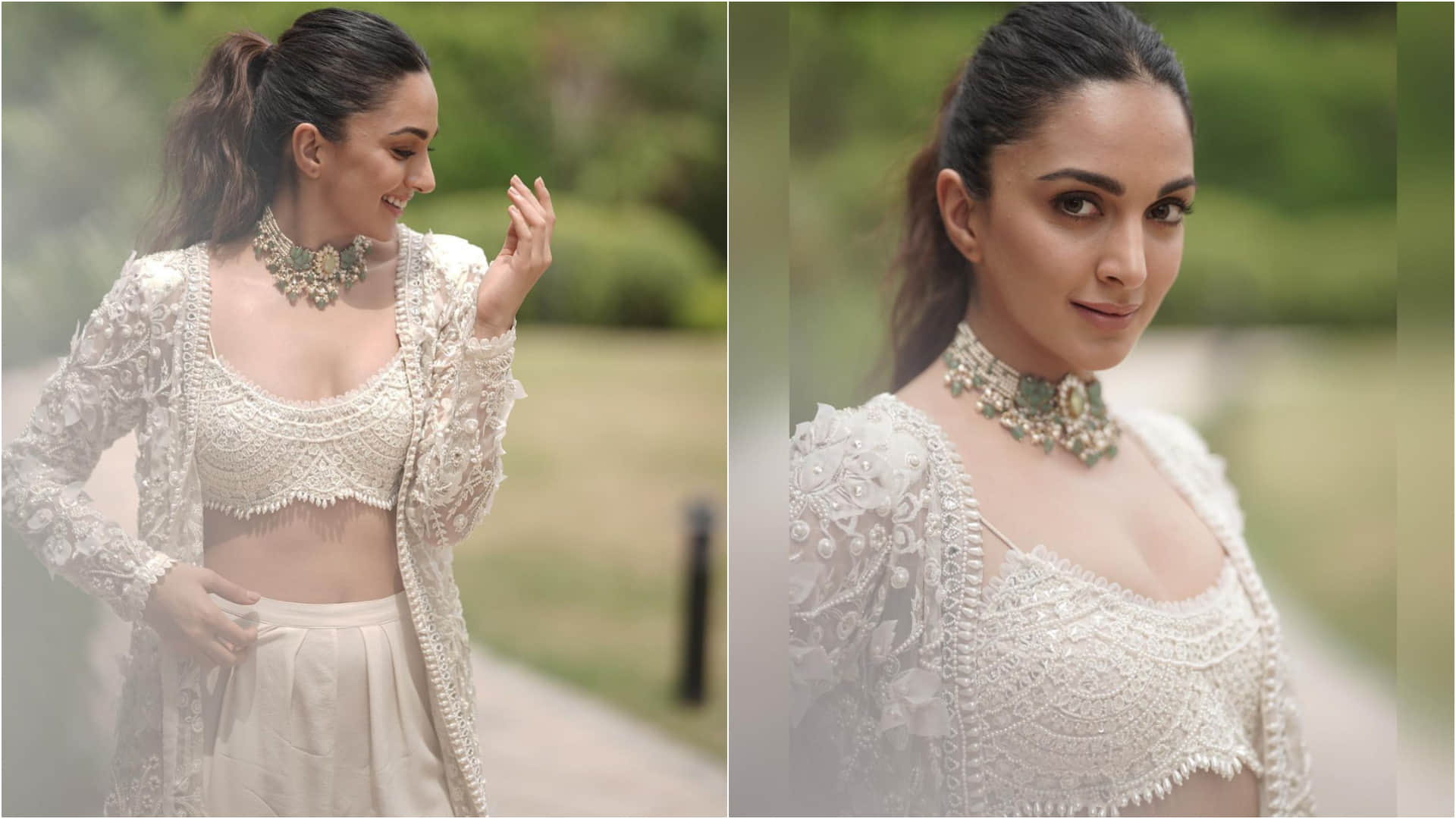 kiara advani hot look in strapless white bodycon dress during jug jug jeeyo promotion