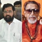 उद्धव ठाकरे, एकनाथ शिंदे और बालासाहेब ठाकरे