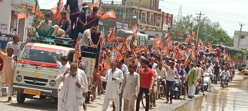 BJP candidate took out victory procession