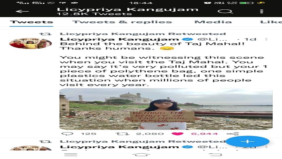 Behind the beauty of Taj Mahal is plastic pollution Questions from 10 years Lisipriya Kangujam an international environmental activist