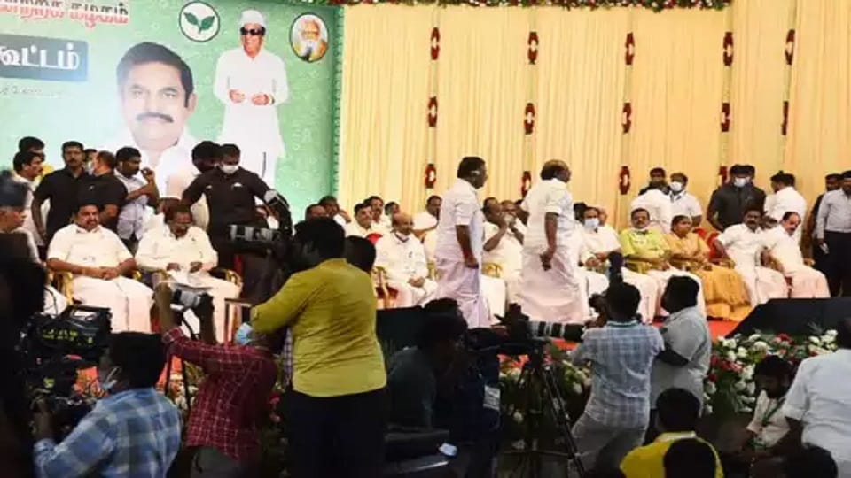 AIADMK general council meeting here on Thursday rejected all the 23 proposed resolutions