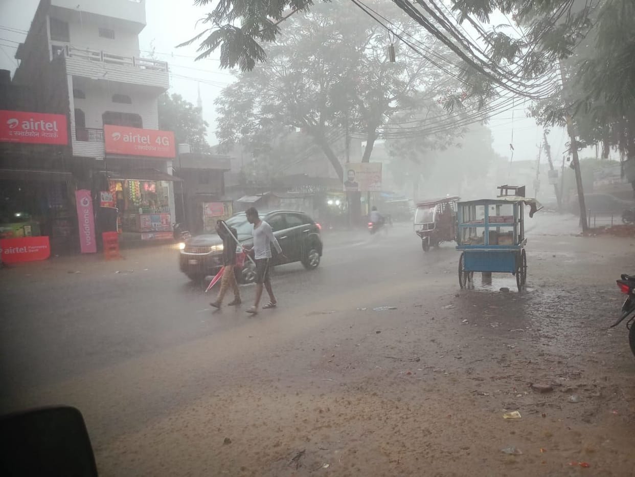 Heavy rain brought relief from the heat