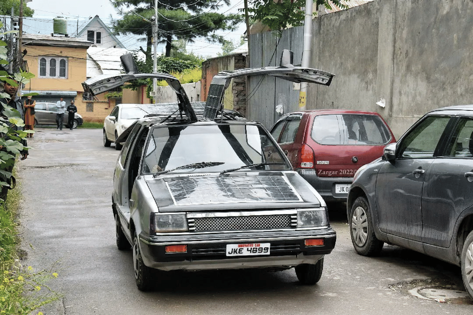 Kashmir based Mathematics teacher Bilal Ahmed invents Solar Car solar powered electric vehicle in India