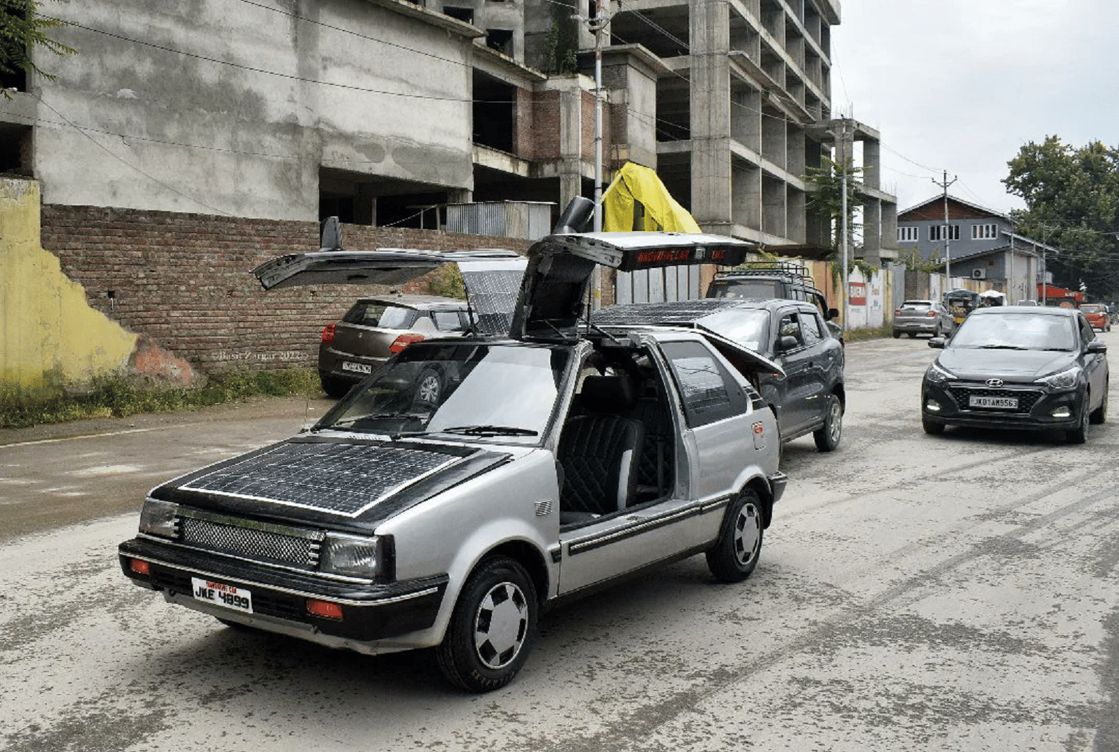 Kashmir based Mathematics teacher Bilal Ahmed invents Solar Car solar powered electric vehicle in India
