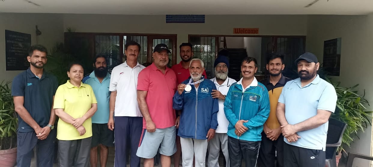 Elderly Dharampal Saini won silver medal, Kurukshetra