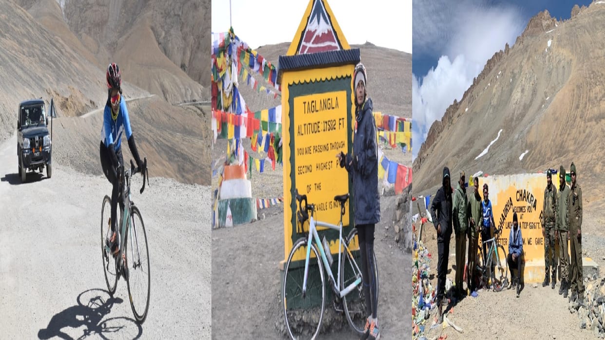 Preeti of Pune will travel 427 km in 60 hours by cycle, reached Sarchu in Himachal