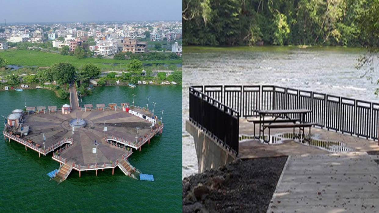 Now see beauty of pool by sitting on banks of RamgarhTal