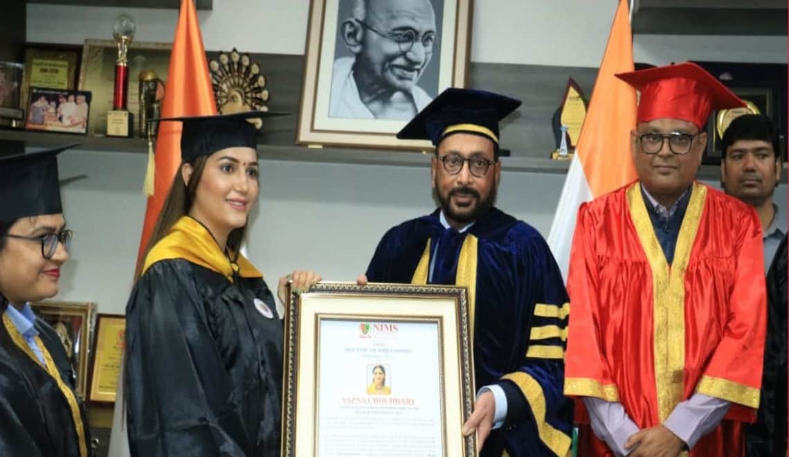Sapna Choudhary got Honorary doctorate of Phylosophy for her exceptional contribution in the field of arts