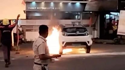 Tata Nexon EV Fire Accident Tata Nexon EV Fire Mumbai Tata Nexon EV catches fire in Mumbai Tata motors assures probe in to EV Fire Incident