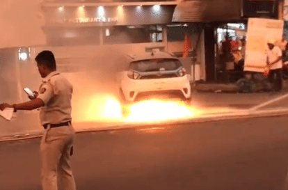 Tata Nexon EV Fire Accident Tata Nexon EV Fire Mumbai Tata Nexon EV catches fire in Mumbai Tata motors assures probe in to EV Fire Incident
