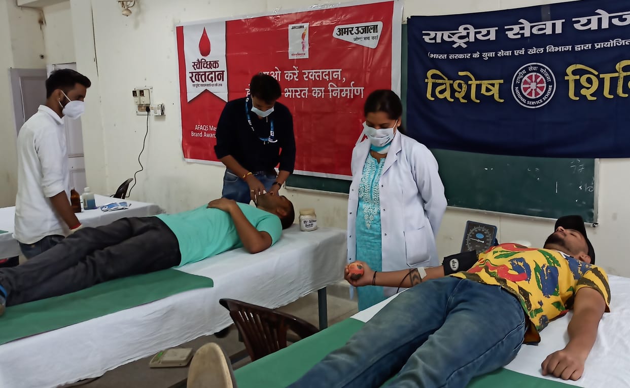Enthusiasm shown in blood donation Camp