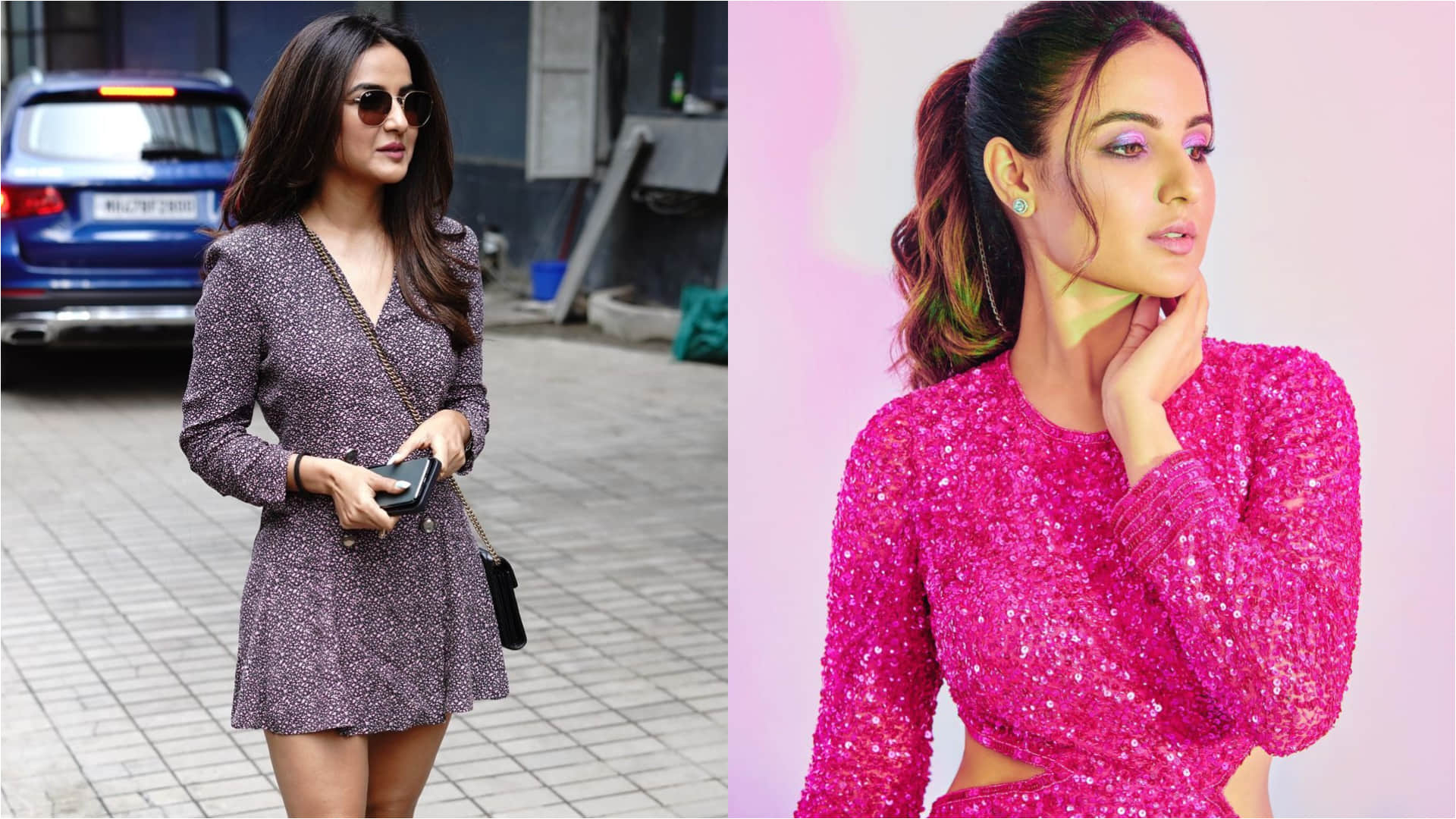 jasmin bhasin printed wrap mini dress for casual outing perfect for girls