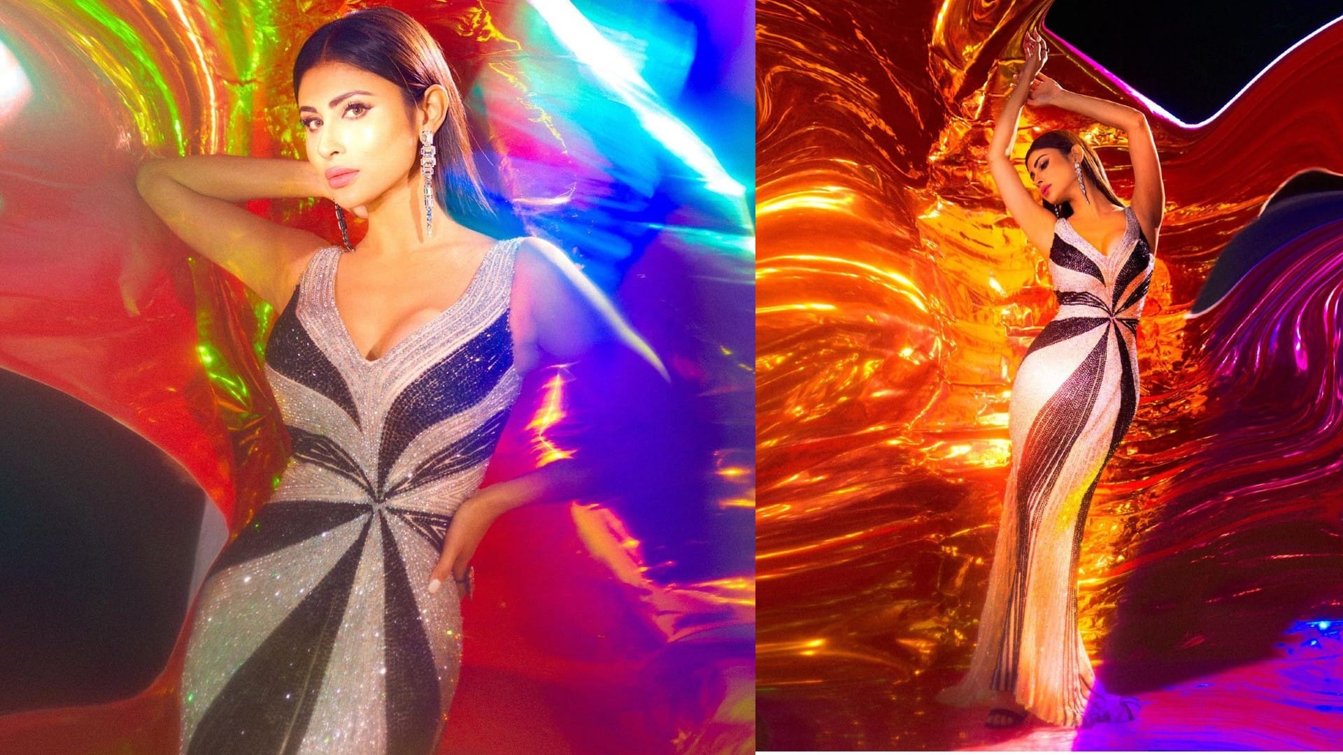 mouni roy flaunts slim waist in saree share video