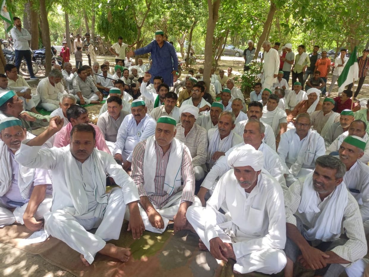 Farmers organizations staged a sit-in at the Collectorate in protest against the Agneepath scheme